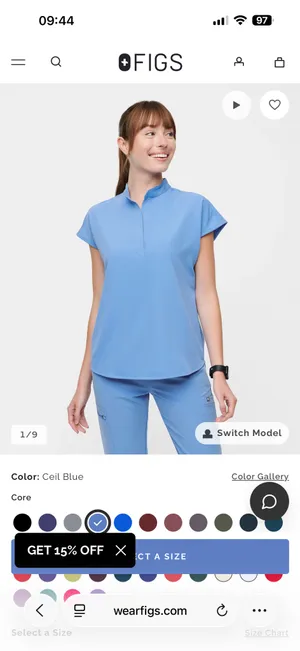 Ceil Blue FIGS Rafaela Scrub Top thumbnail 4