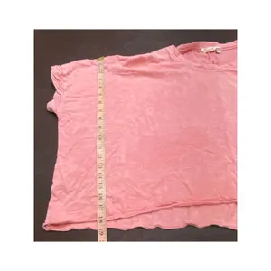 Maronie Pink Slub Cotton Oversized Boxy Tee Made in USA Medium thumbnail 6