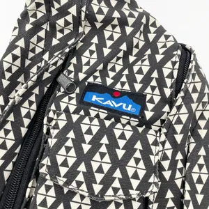 Kavu Rope Crossbody Bag Cotton Canvas Black White Geometric Aztec Travel Pack thumbnail 3