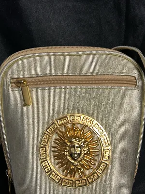 Celestial Sun Gold Crossbody Bag with Decorative Medallion thumbnail 5