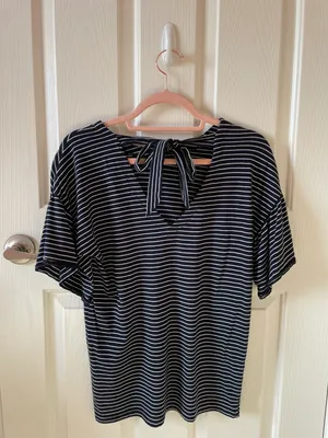 Banana Republic Navy Blue Tie Top thumbnail 2