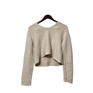 OAK + FORT Cream Ribbed Texture Sweater Pullover Top Size XS thumbnail 4