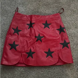 BuddyLove Skirt Leather Red Black Stars thumbnail 1