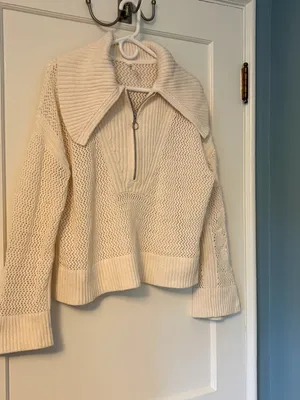 Anthropologie daily practice Half-Zip Oversized Pullover Sweater size medium thumbnail 4