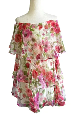 Abercrombie & Fitch Multicolor Tiered Strapless Dress Women's Size Large 61-1-3 thumbnail 1