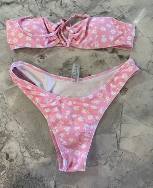 Urban Outfitters Pink Floral Bandeau Bikini Set thumbnail 1