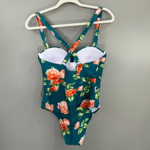Cupshe NEW 0X Green Floral Moulded One Piece Swimsuit thumbnail 7