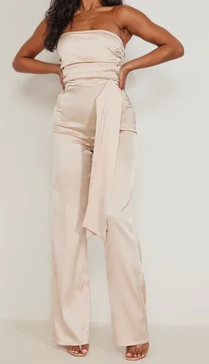 Pretty Little Thing Satin Tie Side Jumpsuit thumbnail 1