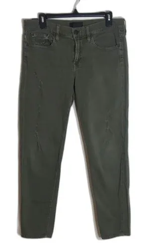 Vince ladies army green distressed 5 pocket skinny jeans‎ size 28 thumbnail 1