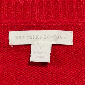 NY&C Sweater Bear Christmas Festive Holiday Novelty Cottage Retro Cozy Red Large thumbnail 3