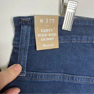 Madewell curvy high rise skinny jeans size 37 tall new‎ with tags thumbnail 7