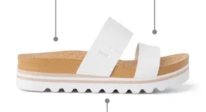 Reef Cushion Vista Hi White Double Strap Platform Sandals Womens 7 thumbnail 1