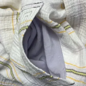 FREE PEOPLE-Rolling Clouds 100% Cotton Hoodie Pocketed White Stripe Blouse-Small thumbnail 11
