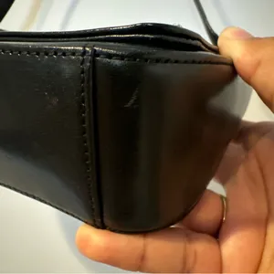 Vintage Fossil Black Leather Hobo Shoulder Flap Bag‎ Y2K thumbnail 6