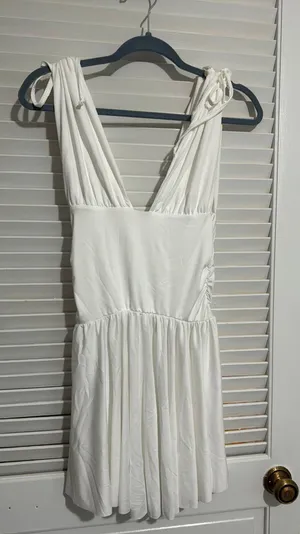 Princess Polly White Tie Mini Dress thumbnail 1