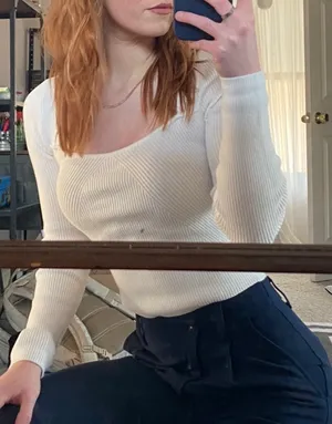 Abercrombie White Knit Sweater thumbnail 2
