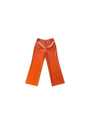 Avec Les Filles Orange Faux Leather Wide Leg Pants Size M thumbnail 6