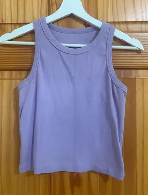 Boutique Brand Size Small Purple Ribbed Tank Top thumbnail 1