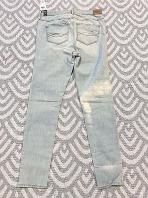 ABERCROMBIE & FITCH High Rise Super Skinny Beaded Light Wash Jeans 10 NWT thumbnail 5
