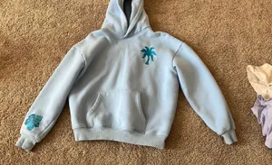 Blue Pink Palm Puff Hoodie thumbnail 1