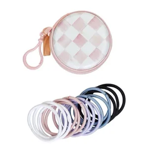 Goody x MacKenzie Childs Pouch Rosy Check Purse Charm 15ct Elastic Hair Ties New thumbnail 5