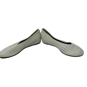 Eileen Fisher White Lasercut Leather Ballet Flats Size‎ US 8.5 thumbnail 4