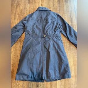 Eddie Bauer Navy Christine Trench Coat Cotton Nylon Preppy Classic - Size XS thumbnail 2