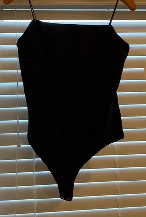 BNWT banana republic body suit black - cotton modal spandex size M thumbnail 1