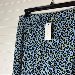 Sugar Lips Satin Animal Print Blue Midi Skirt thumbnail 2