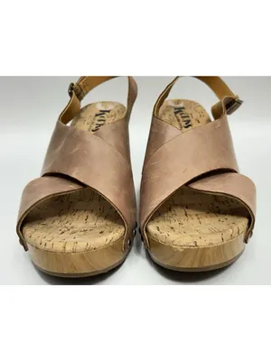 Korks KORK-EASE Platform Block Heel Leather Upper Wedge Sandal 9/40.5 Nude Tan thumbnail 3