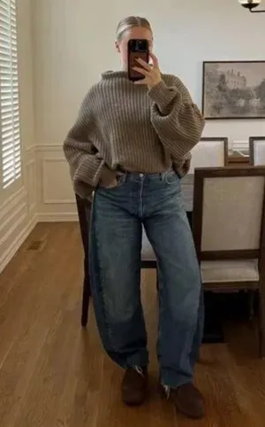 FREE PEOPLE Swim Too Deep Turtleneck Sweater in Olive Stone Size X-Small thumbnail 4