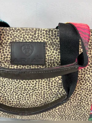 Ariat Women's Serape Leopard Print Shoulder Bag with Pink n Turquoise Accent thumbnail 3