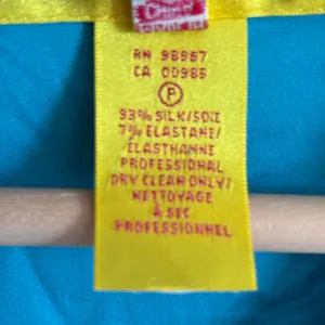 Catherine Malandrino Turquoise Silk Ruched V-Neck Mini Dress Size 8 Teal 3/4 Slv thumbnail 6