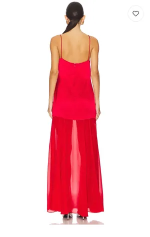 Shona Joy Moraya Dropped Waist Maxi Dress in Chilli thumbnail 3