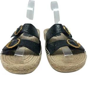Tory Burch Selby Patent Leather Espadrille Slide Sandals Black Size US 6.5‎ thumbnail 6