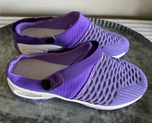 Women's Purple and White Open Heel Strap Mesh Shoe Size 37 aka 7 #260764 thumbnail 1