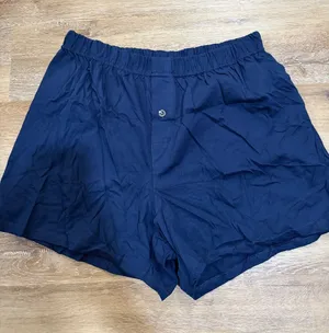 Women’s Navy Elastic-Waist Boxer lounge Shorts thumbnail 1