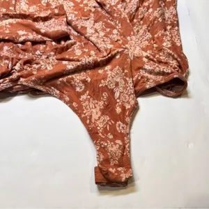 Intimately Free People Brown Floral Bodysuit Women Size‎ S thumbnail 7