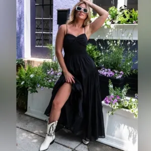 Free People Sundrenched Solid Maxi Dress in Black Size XS thumbnail 2