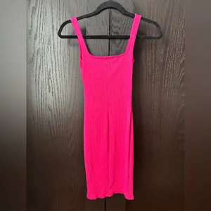 Lulu’s Hot Pink Ribbed Knit Mini Dress thumbnail 7