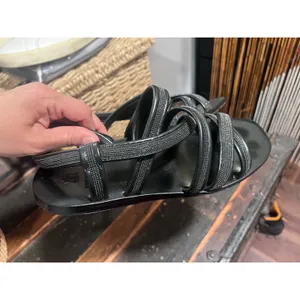 Brunello Cucinelli - Embellished Black Leather sandals Quiet Luxury Old Money thumbnail 6