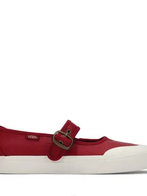NEW VANS Leather Mary Jane Shoe Bordeaux / Red / Burgundy M-6.5 W -8 thumbnail 3