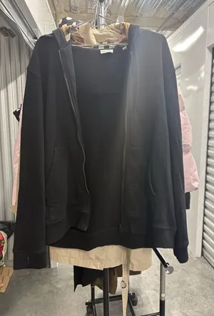 Burberry Black Hooded Zip Jacket with Signature Plaid Lining‎ thumbnail 1