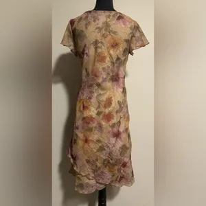 EUC Vintage Fashion Bug Purple and Yellow Floral Sheath Dress size 6 thumbnail 3