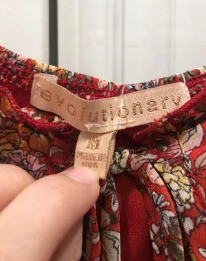 Revolutionary Red Floral Blouse Size M thumbnail 2