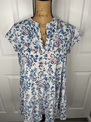 Roberta Roller Rabbit Sz S Floral Cotton Mini Dress Boho Cottagecore Casual thumbnail 3
