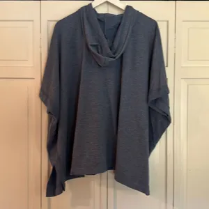 Koolabura by Ugg blue hooded poncho hooded pullover topper L thumbnail 7