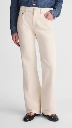 Madewell women’s Relaxed Bootcut Jeans vintage canvas (cream) Size 30 NWT thumbnail 1