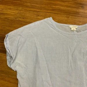 J. Crew Striped Tie‎ Front Short Sleeve Top Blue White Women's Size Small Cotton thumbnail 2