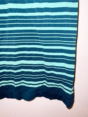 Athleta Neon Stripe Teal Racerback Active Fitted Tank Top thumbnail 3